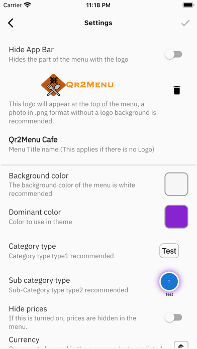 Qr2Menu应用截图