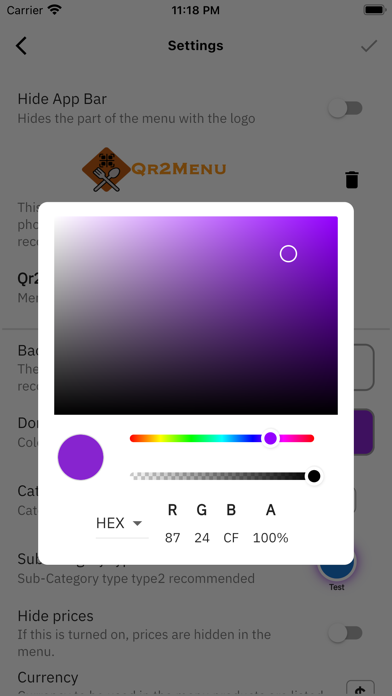 Qr2Menu应用截图