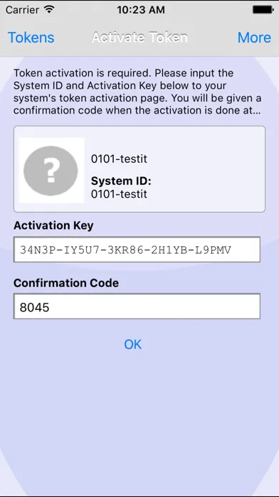 Capturas de tela do AT.Pass Mobile Token