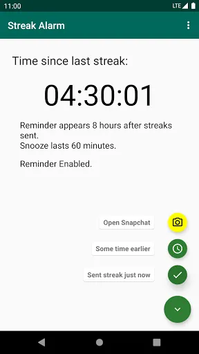 Streak Alarm for Snapchat Screenshots