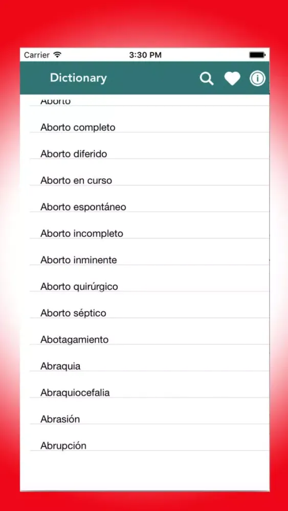 Ảnh chụp màn hình của El Diccionario medico Gratis