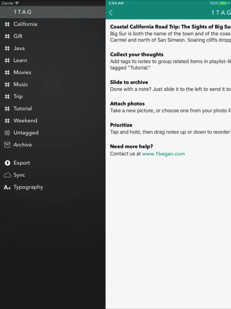 1Tag - Notes and Tags iPad  스크린샷
