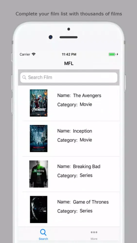 Screenshot di My Film List - List your films