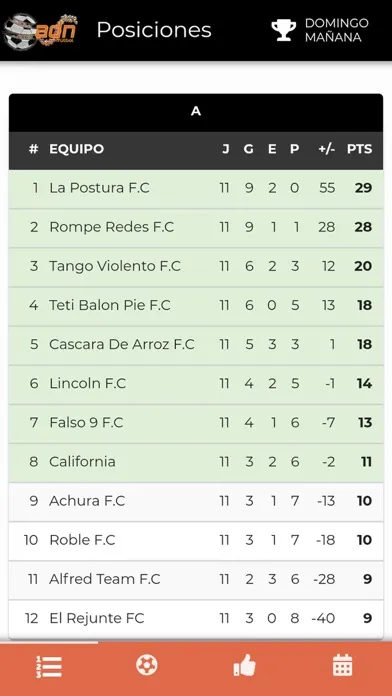 Captures d'écran de ADN Fútbol