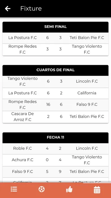 Captures d'écran de ADN Fútbol