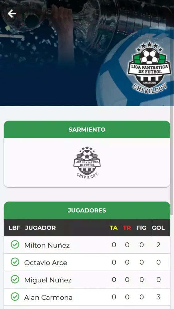 ภาพหน้าจอของ Liga Fantastica Futbol Amateur