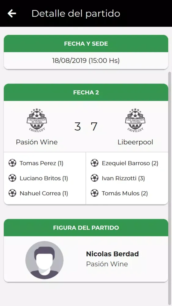 ภาพหน้าจอของ Liga Fantastica Futbol Amateur