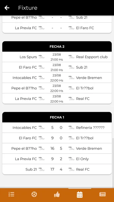 Zrzuty ekranu Liga Olivos