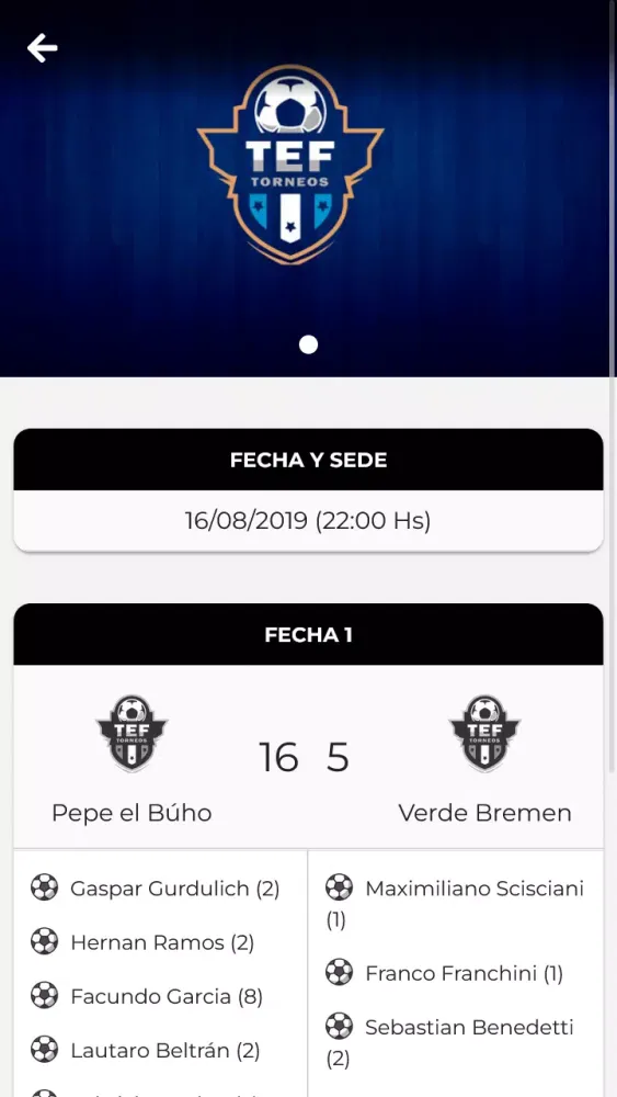 Capturas de pantalla de Torneos Tef