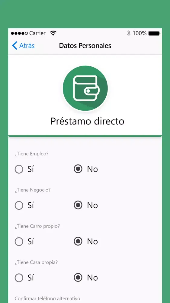 Ảnh chụp màn hình của Préstamos iBAN
