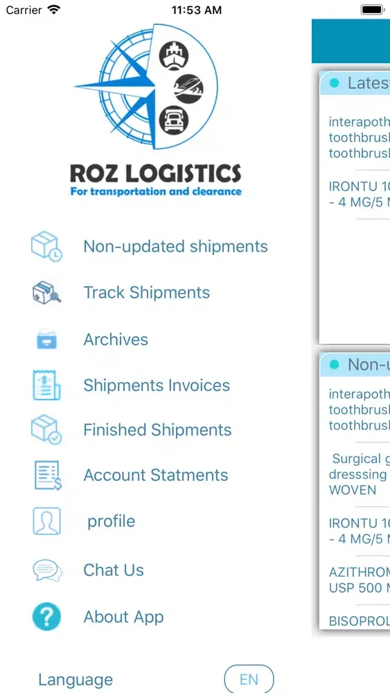 Capturas de tela do Roz Transportation