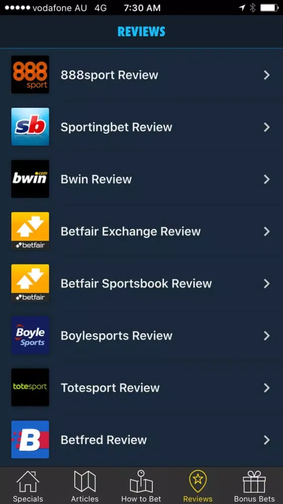 Capturas de pantalla de betHQ - bonus bets, bookie reviews & how to bet