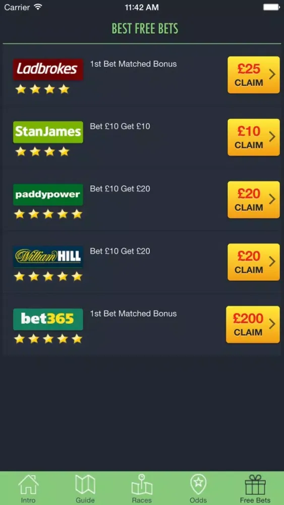 Capturas de tela do Cheltenham Festival