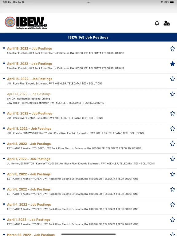 IBEW 145 iPad  স্ক্রিনশট