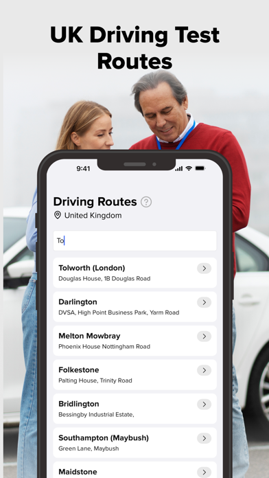 ภาพหน้าจอของ Car Driving Test Routes UK