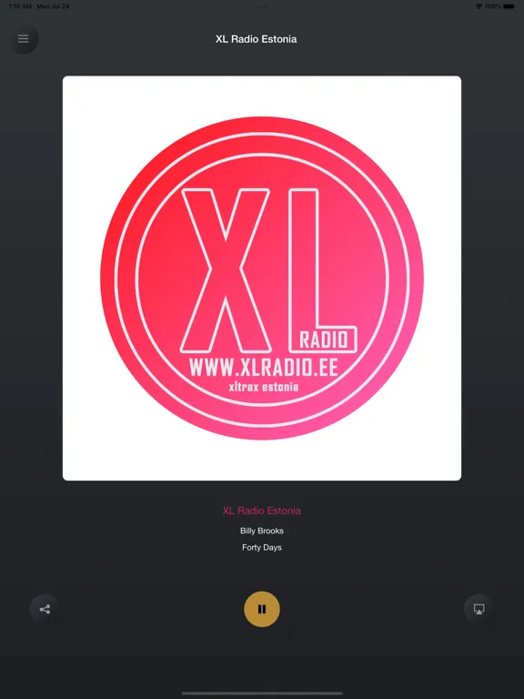 Tangkapan skrin XL Radio Estonia iPad 