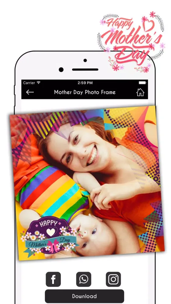 Capturas de tela do Happy Mother's Day Photo Frame