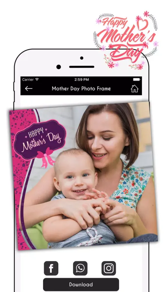 Capturas de tela do Happy Mother's Day Photo Frame
