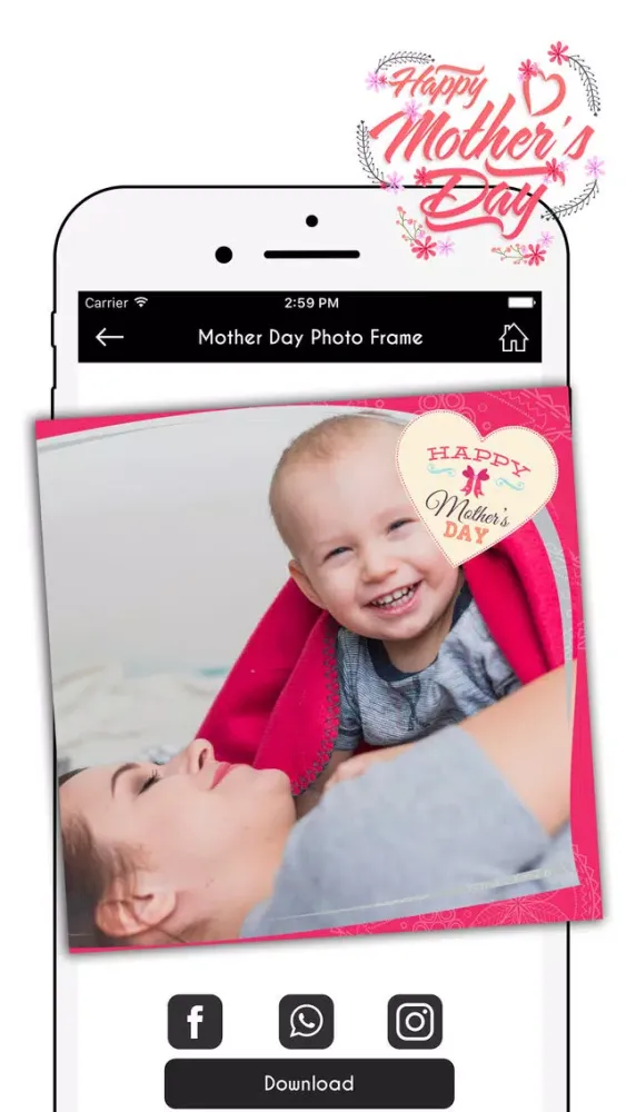 Capturas de tela do Happy Mother's Day Photo Frame