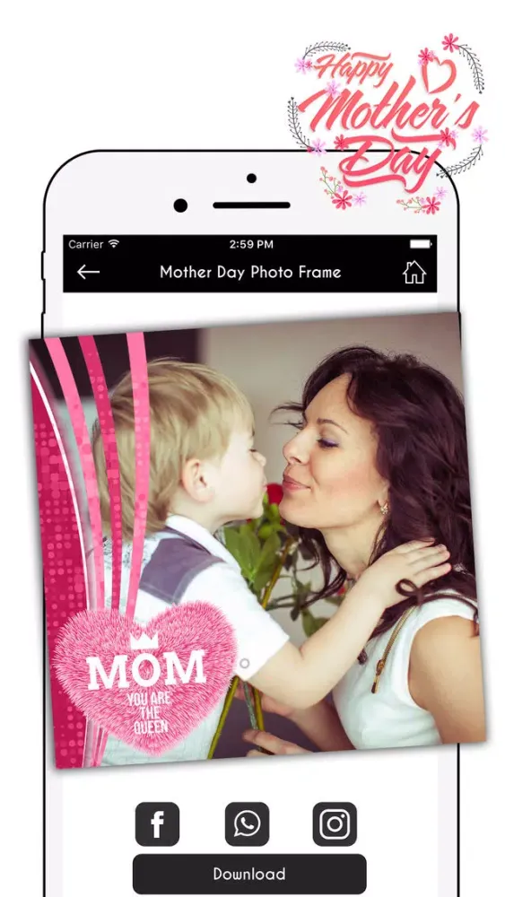 Capturas de tela do Happy Mother's Day Photo Frame