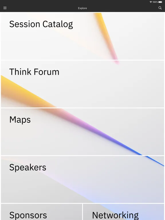 Zrzuty ekranu IBM Events iPad 