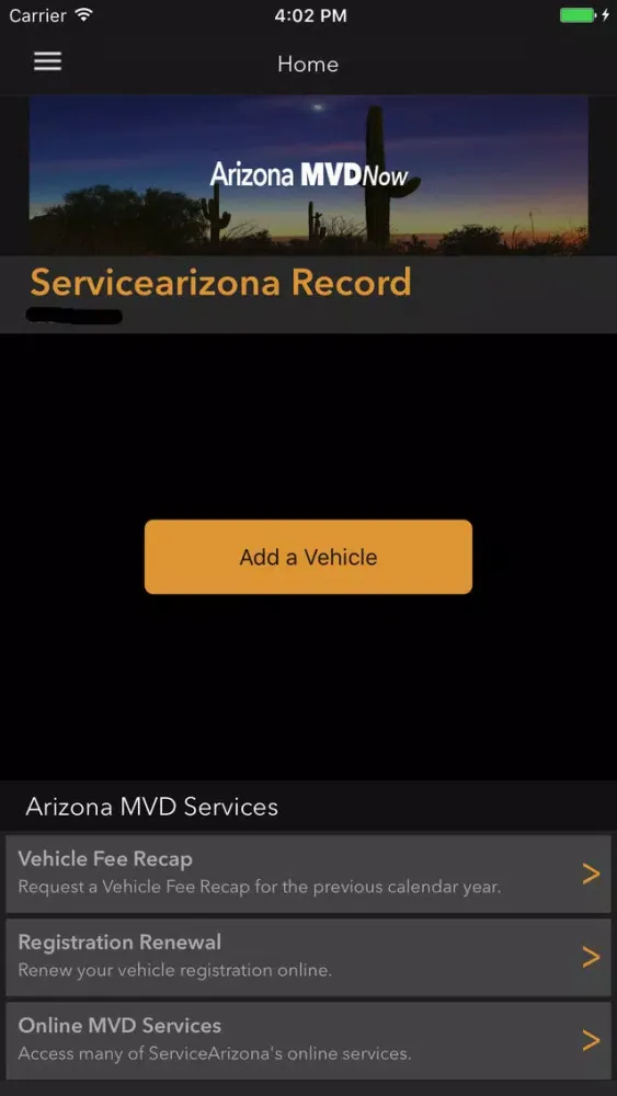 Capturas de tela do Arizona MVD Now