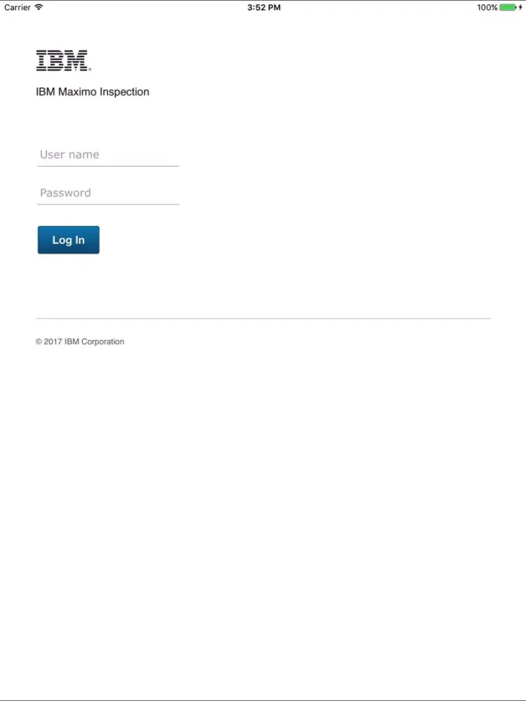 IBM Maximo Inspection iPad  스크린샷