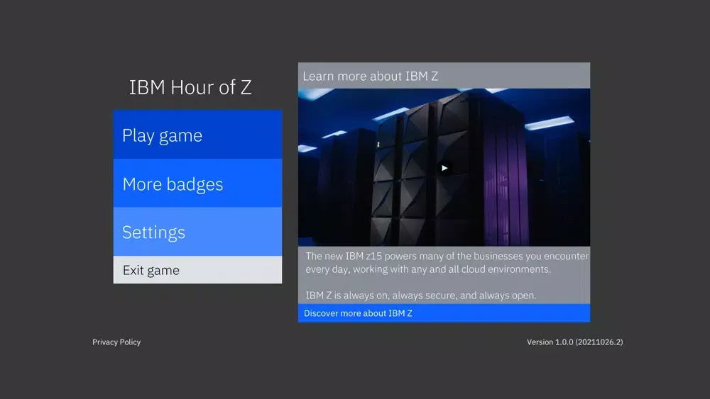 Скриншоты IBM Hour of Z