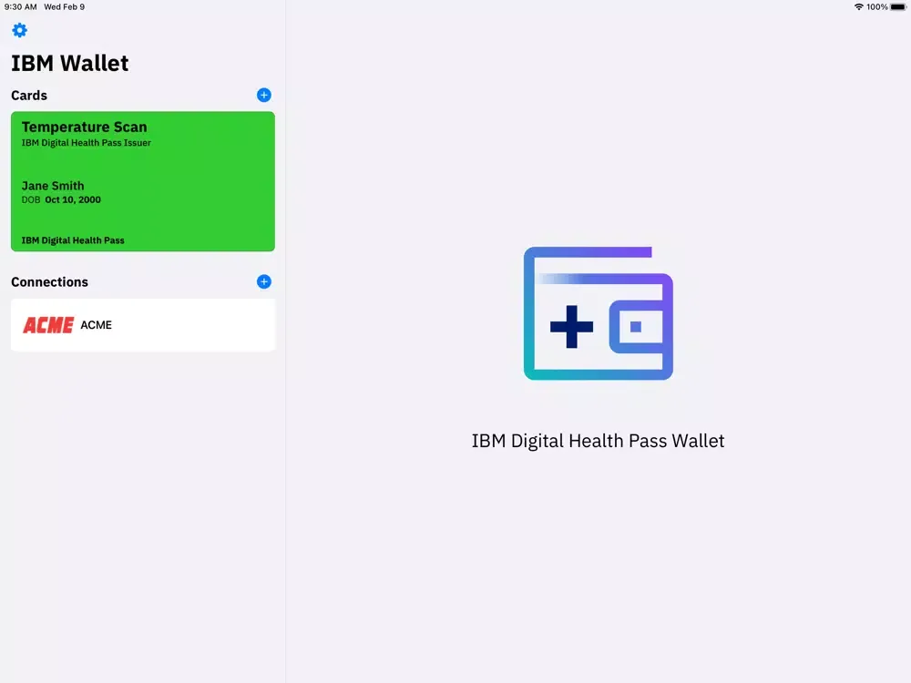 تصاویر IBM Digital Health Pass Wallet iPad 