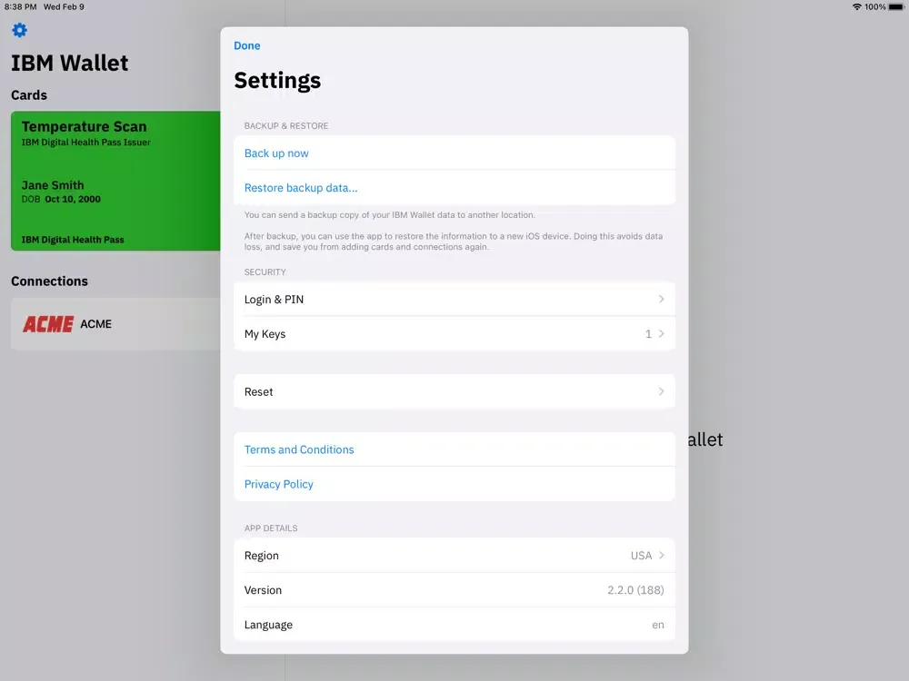 تصاویر IBM Digital Health Pass Wallet iPad 