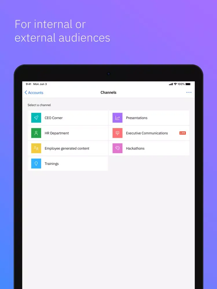 Скриншоты IBM Video Streaming iPad 