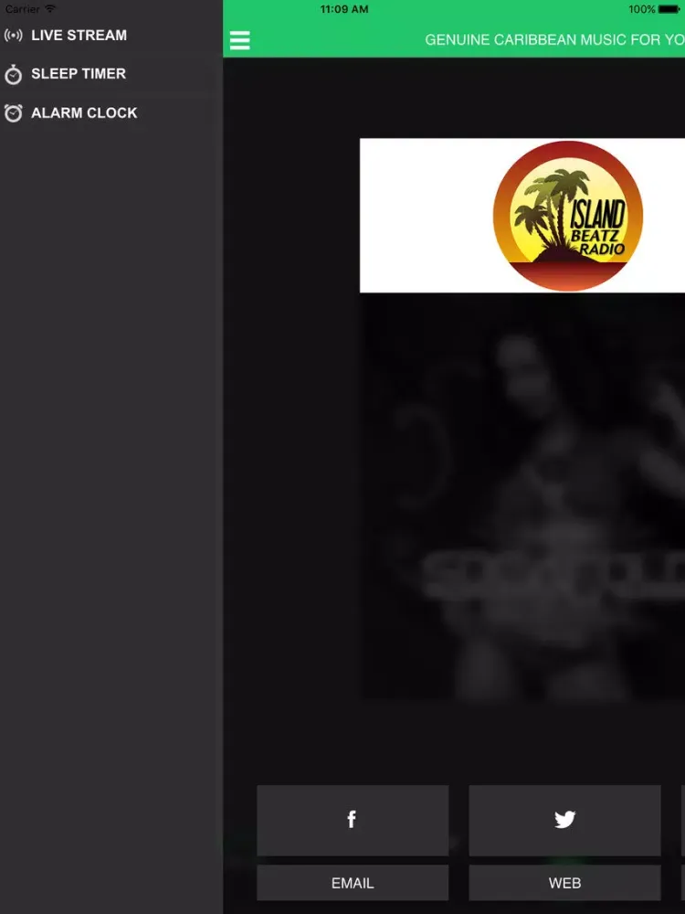 Ảnh chụp màn hình của Island Beatz Radio iPad 