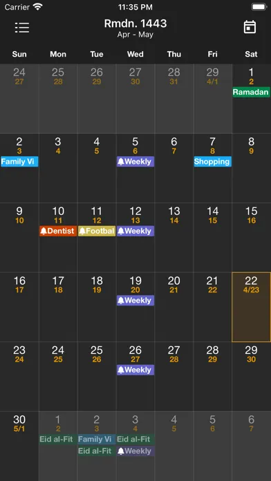 Capturas de tela do Hijri Calendar & Prayer Times