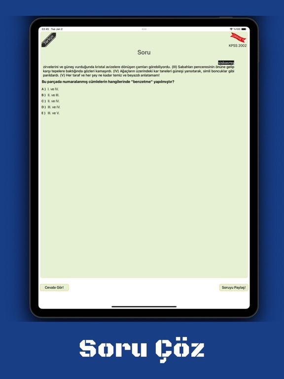 Capturas de tela do Soru Sandığı & KPSS | YKS iPad 