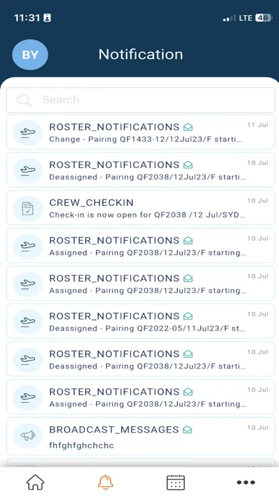 Capturas de tela do iFlight Crew Mobile