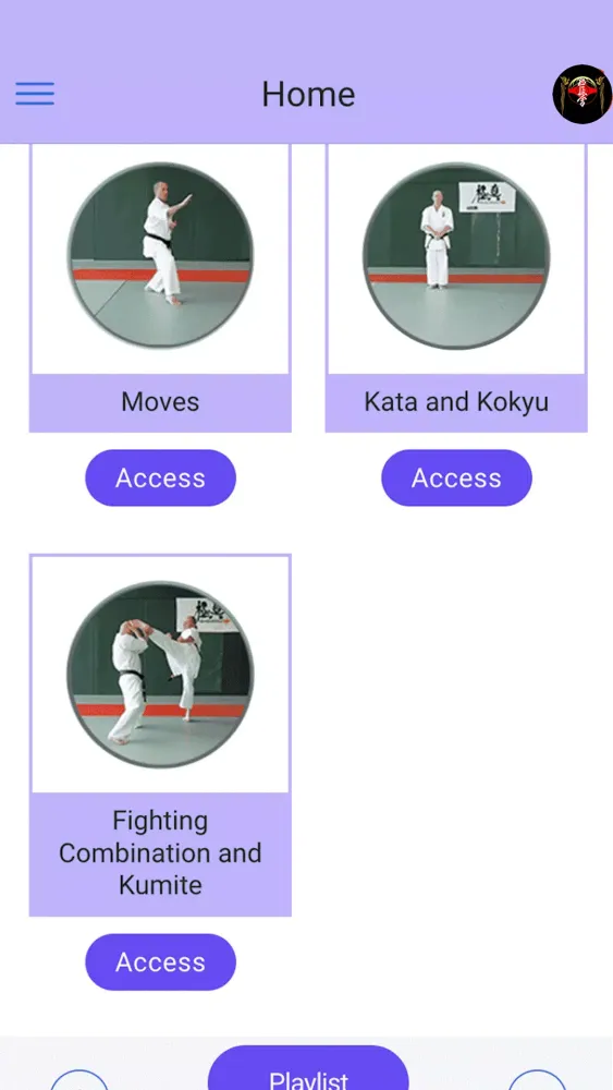 Capturas de tela do iBudokan Kyokushinkai