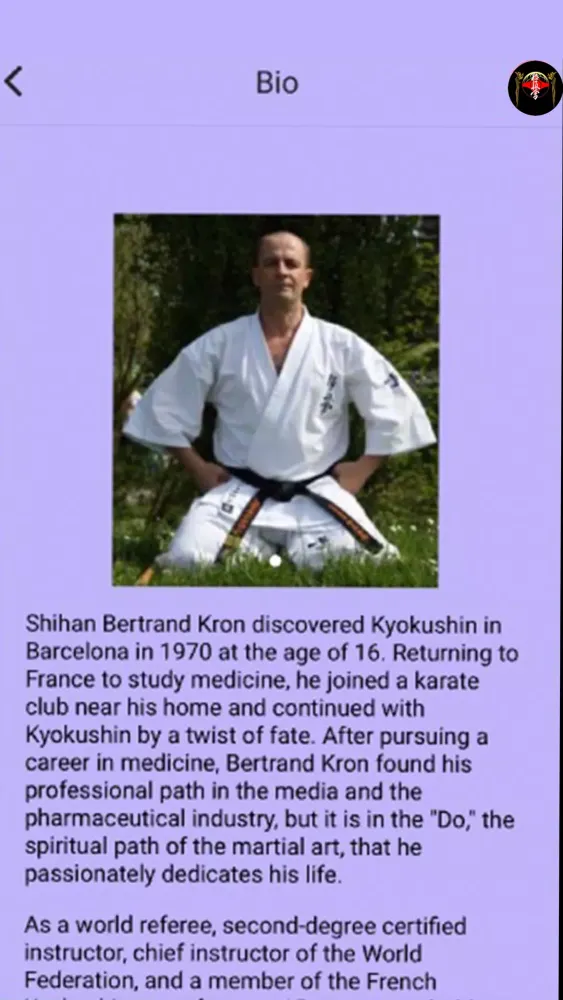 Capturas de tela do iBudokan Kyokushinkai