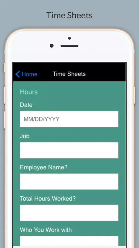 Tangkapan layar Employee Time sheet App