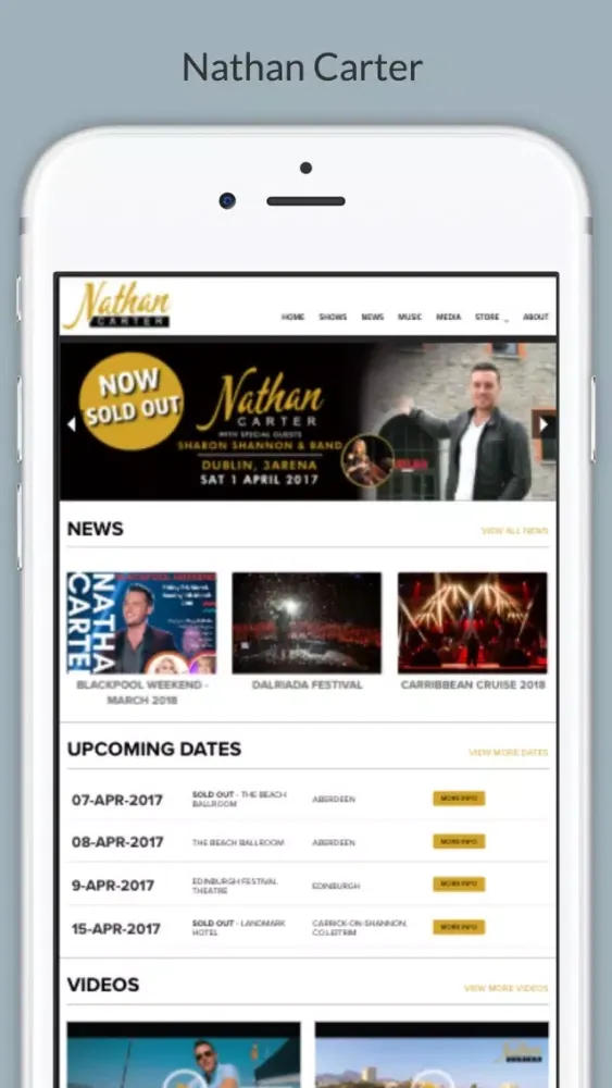 Zrzuty ekranu Nathan Carter App