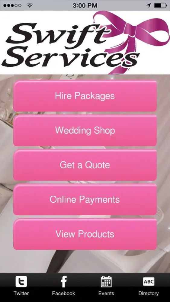 Capturas de tela do Swift Wedding Services