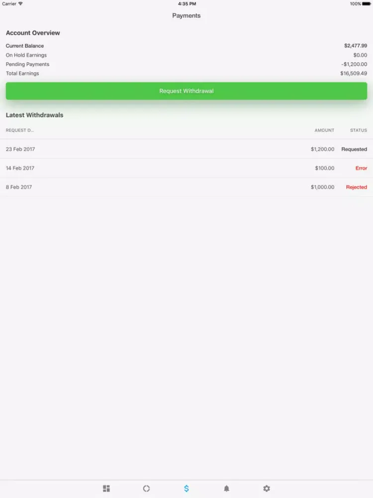 ภาพหน้าจอของ OAW iPad 