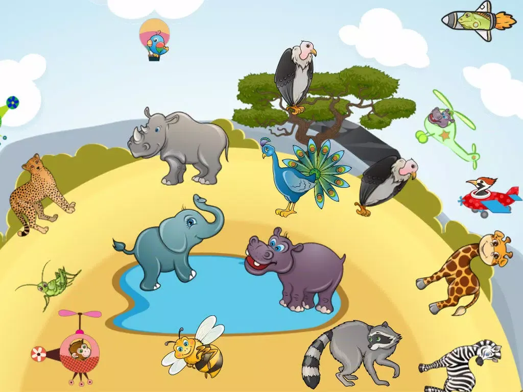 Animals puzzle game for preschool kids - learn words and sounds iPad  Ekran Görüntüleri