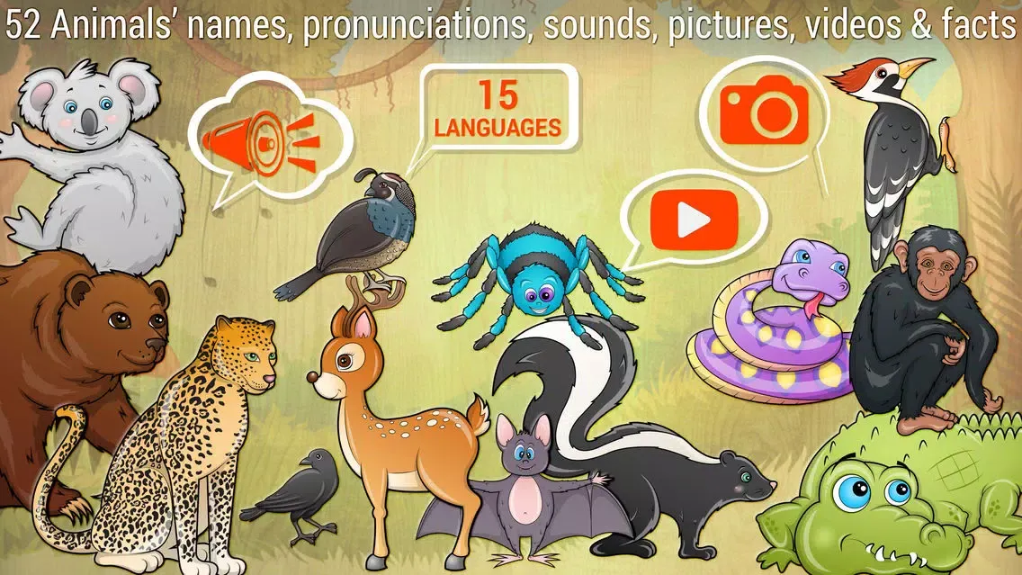 Animals puzzle game for preschool kids - learn words and sounds Ekran Görüntüleri