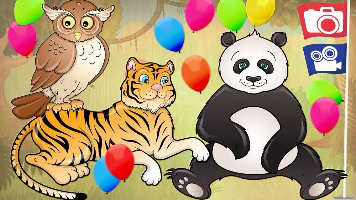 Animals puzzle game for preschool kids - learn words and sounds Ekran Görüntüleri