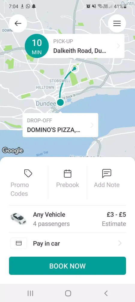 Capturas de tela do Tele Taxis Dundee