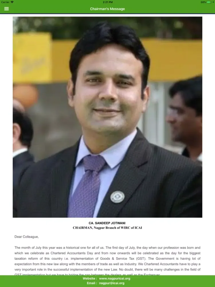 ICAI Nagpur iPad  Screenshots