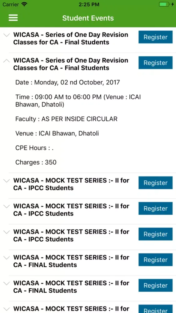 ICAI Nagpur Screenshots
