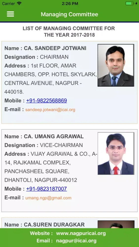 ICAI Nagpur Screenshots