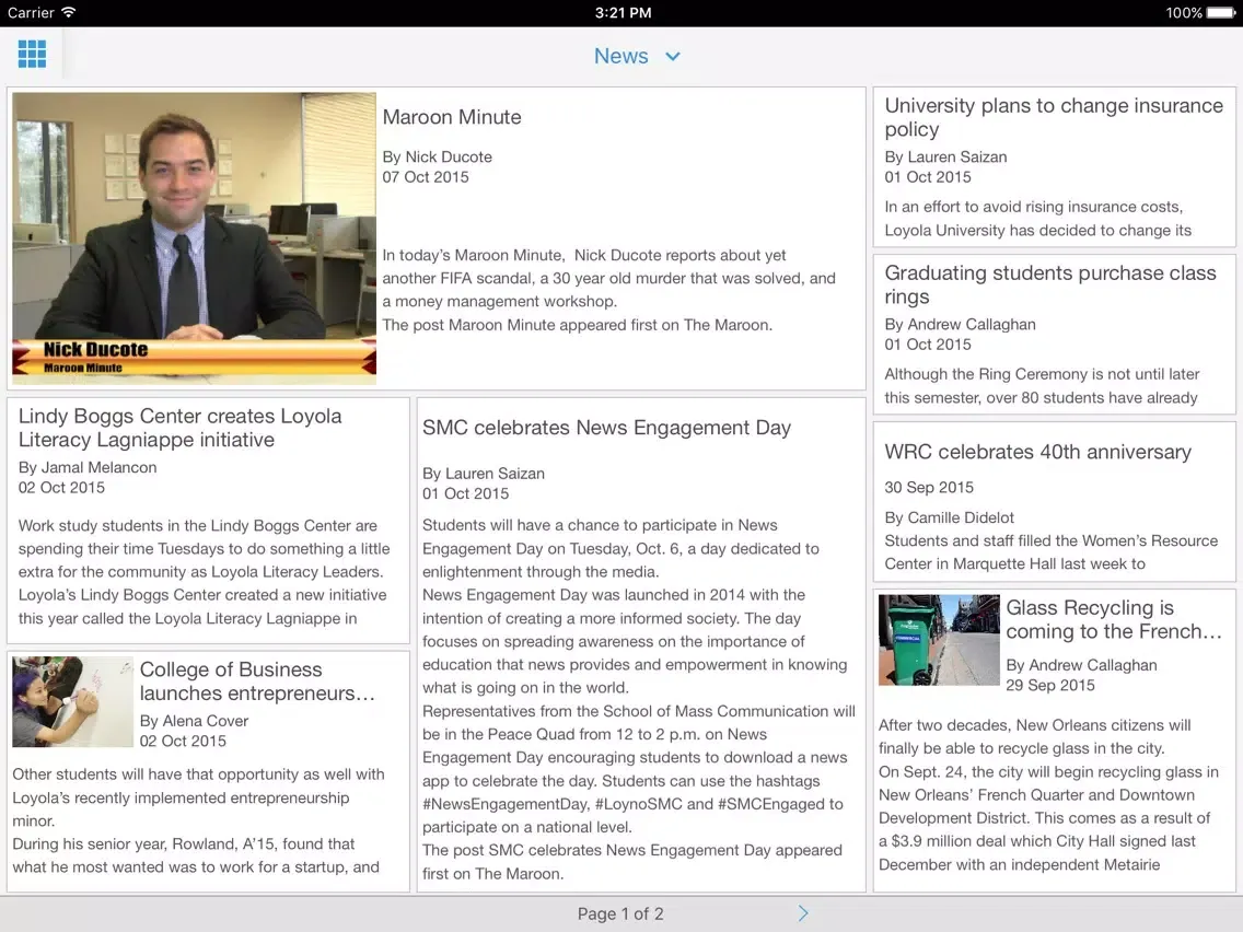 Loyola School of Mass Communications iPad  سکرین شاٹس