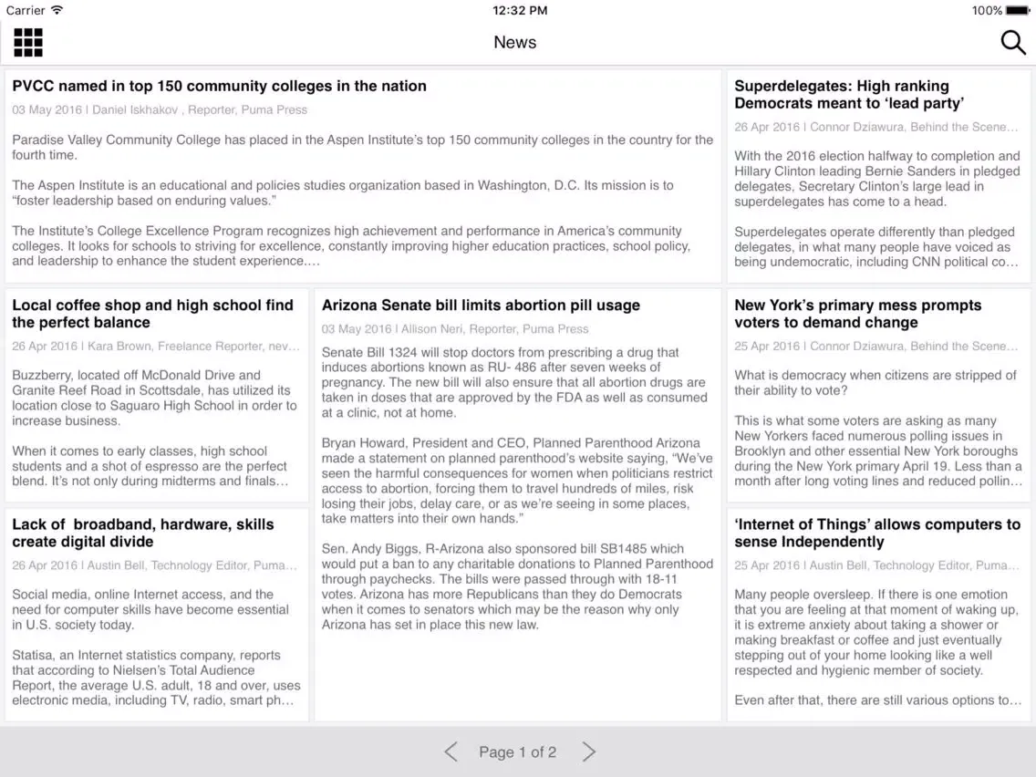 Zrzuty ekranu Northeast Valley News (SCC & PVCC) iPad 